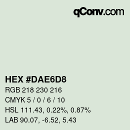 カラーコード: HEX #DAE6D8 | qconv.com