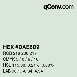 カラーコード: HEX #DAE6D9 | qconv.com