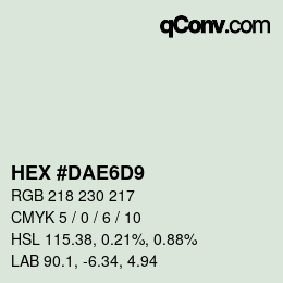 Farbcode: HEX #DAE6D9 | qconv.com