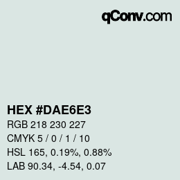 Farbcode: HEX #DAE6E3 | qconv.com