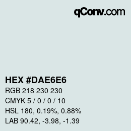 Color code: HEX #DAE6E6 | qconv.com