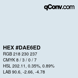颜色代码: HEX #DAE6ED | qconv.com