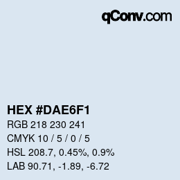 カラーコード: HEX #DAE6F1 | qconv.com