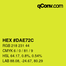 Color code: HEX #DAE72C | qconv.com