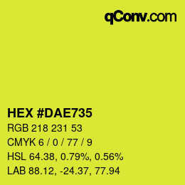 Color code: HEX #DAE735 | qconv.com
