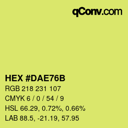 Color code: HEX #DAE76B | qconv.com