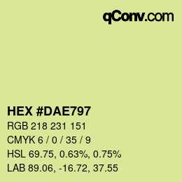 Farbcode: HEX #DAE797 | qconv.com