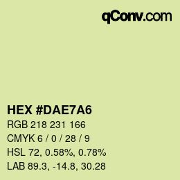 カラーコード: HEX #DAE7A6 | qconv.com