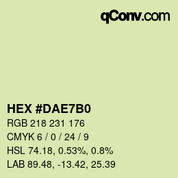 Color code: HEX #DAE7B0 | qconv.com