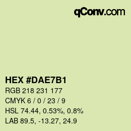 カラーコード: HEX #DAE7B1 | qconv.com