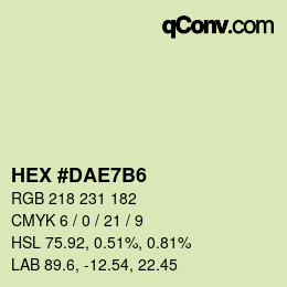 カラーコード: HEX #DAE7B6 | qconv.com