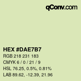 Color code: HEX #DAE7B7 | qconv.com