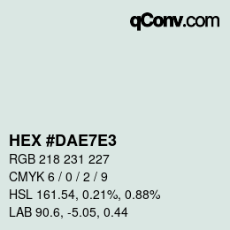 カラーコード: HEX #DAE7E3 | qconv.com