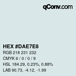 Color code: HEX #DAE7E8 | qconv.com