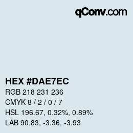 Color code: HEX #DAE7EC | qconv.com