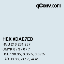カラーコード: HEX #DAE7ED | qconv.com
