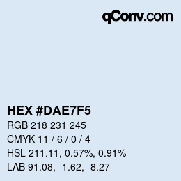 Color code: HEX #DAE7F5 | qconv.com