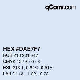 Color code: HEX #DAE7F7 | qconv.com