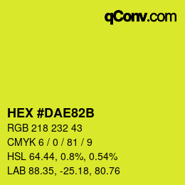 カラーコード: HEX #DAE82B | qconv.com