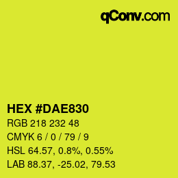 颜色代码: HEX #DAE830 | qconv.com
