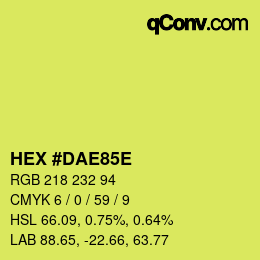 Color code: HEX #DAE85E | qconv.com