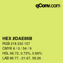 Color code: HEX #DAE86B | qconv.com