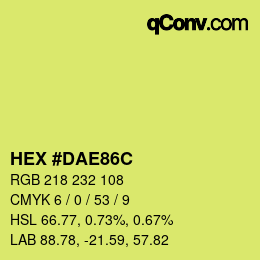 Color code: HEX #DAE86C | qconv.com