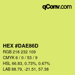 Color code: HEX #DAE86D | qconv.com