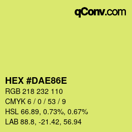 Color code: HEX #DAE86E | qconv.com