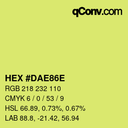 カラーコード: HEX #DAE86E | qconv.com