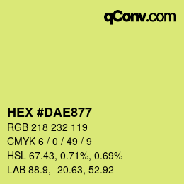 Color code: HEX #DAE877 | qconv.com