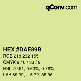 Color code: HEX #DAE89B | qconv.com