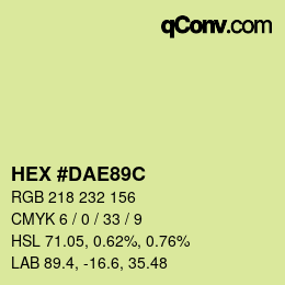 Color code: HEX #DAE89C | qconv.com