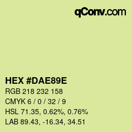 Color code: HEX #DAE89E | qconv.com