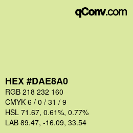 カラーコード: HEX #DAE8A0 | qconv.com