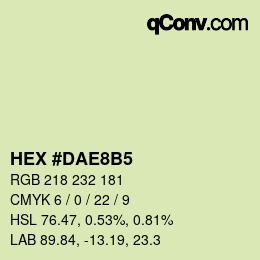 Color code: HEX #DAE8B5 | qconv.com