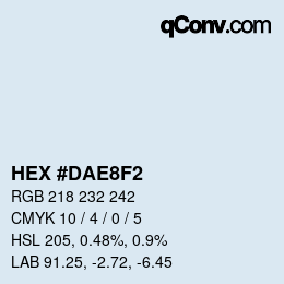 Color code: HEX #DAE8F2 | qconv.com