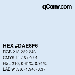 カラーコード: HEX #DAE8F6 | qconv.com