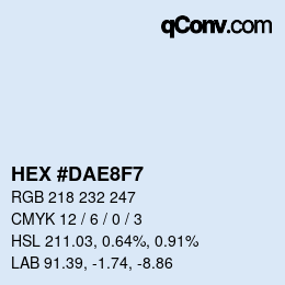 Color code: HEX #DAE8F7 | qconv.com