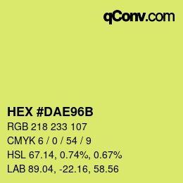 Color code: HEX #DAE96B | qconv.com