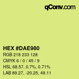 カラーコード: HEX #DAE980 | qconv.com