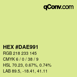 Código de color: HEX #DAE991 | qconv.com