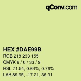 Color code: HEX #DAE99B | qconv.com