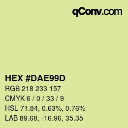 カラーコード: HEX #DAE99D | qconv.com