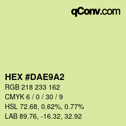 Color code: HEX #DAE9A2 | qconv.com