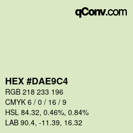 Color code: HEX #DAE9C4 | qconv.com