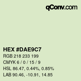 Color code: HEX #DAE9C7 | qconv.com