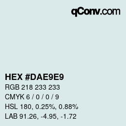 カラーコード: HEX #DAE9E9 | qconv.com