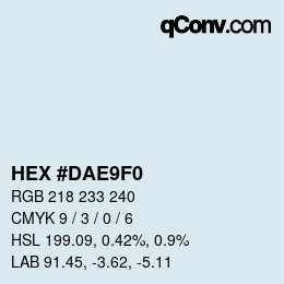 Color code: HEX #DAE9F0 | qconv.com