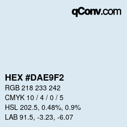 Color code: HEX #DAE9F2 | qconv.com